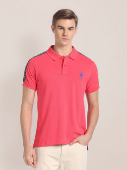 U.S. POLO ASSN. - Solid Brand Tape Polo T-Shirt