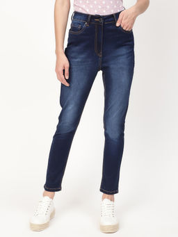 ELLE - Womens Solid Blue Jeans