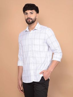 CRIMSOUNE CLUB - Men's White Checked Shirt