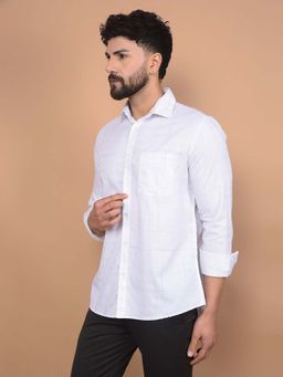 CRIMSOUNE CLUB - Men's White Checked Shirt
