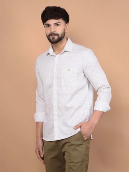 CRIMSOUNE CLUB - Men's White Printed Shirt