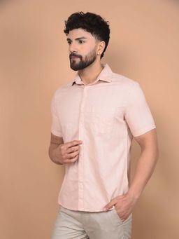 CRIMSOUNE CLUB - Men's Peach Vertical Stripes Shirt