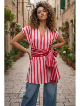 BOHO-CHIC By Sukriti Jain - Mix and Match Stripped Top with Bow Tie