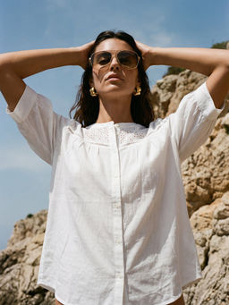 DaKauz - White Eyelet Top
