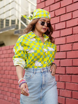 MASU - Women Yellow Pure Poplin Cotton Gaiya Asymmetrical Oversize Shirt