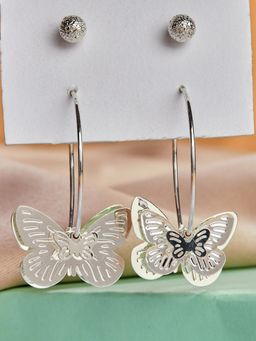 Lilly & Sparkle - Silver-Toned Contemporary Drop Earrings