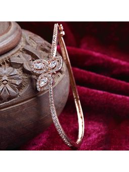 Karatcart - American Diamond Studded Rose Gold Plated Bracelet for Women