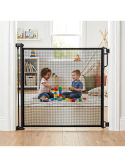 BAYBEE - Black Baybee Retractable Baby Safety Gate Fence 140 Cm