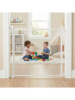 BAYBEE - White Baybee Retractable Baby Safety Gate Fence 140 Cm