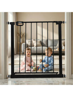 BAYBEE - Black Baybee Baby Safety Gate for Door and Stairs 75-85 Cm