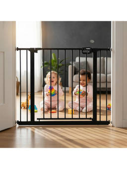 BAYBEE - Black Baybee Baby Safety Gate for Door and Stairs 75-95 Cm