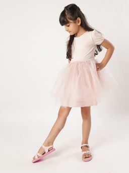 Aria Nica - Girls Coral Pink Sole Ankle Strap Sandal