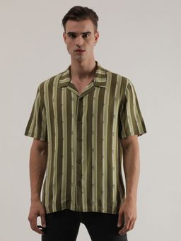 Lee - Mens Printed Green Shirt (Regular)