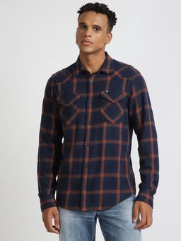 Lee - Mens Checked Blue Heritage Shirt (Regular)