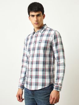 Lee - Mens Checked White Casualwear Shirt (Regular)