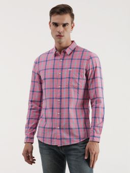 Lee - Mens Checkered Pink Shirt (Slim)