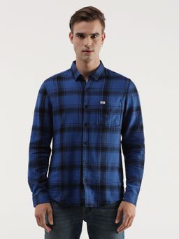 Lee - Mens Checked Navy Shirt (Slim)