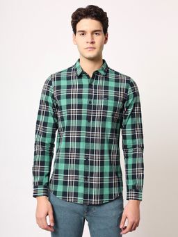 Lee - Mens Checked Green Shirt (Slim)