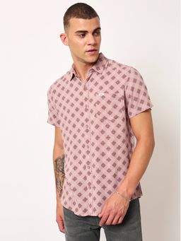 Lee - Mens Printed Red Shirt (Slim)