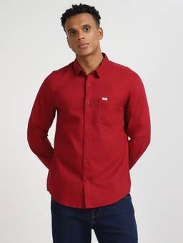 Lee - Mens Solid Red Shirt (Slim)