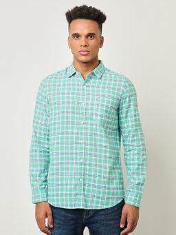 Lee - Mens Checked Green Shirt (Slim)
