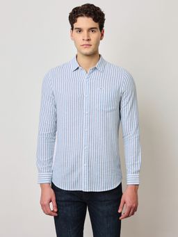 Lee - Mens Striped Blue Shirt (Slim)