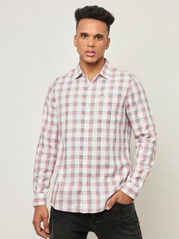 Lee - Mens Checked White Shirt (Slim)