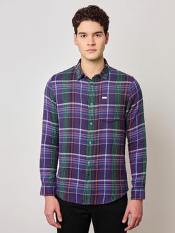 Lee - Mens Checked Purple Shirt (Regular)