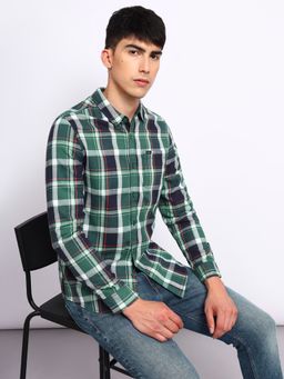 Lee - Mens Checkered Green Shirt (Slim)
