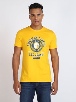 Lee - Mens Graphic Yellow Varsity Graphic T-Shirt (Slim)