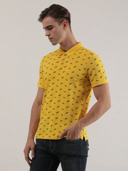 Lee - Mens Printed Yellow Polo T-Shirt (Slim)