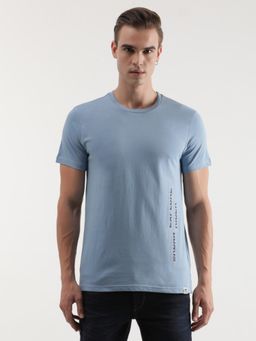 Lee - Mens Graphic Print Blue Crew Neck T-Shirt (Slim)