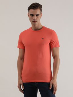 Lee - Mens Solid Pink Crew Neck T-Shirt (Slim)