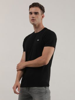 Lee - Mens Solid Black Crew Neck T-Shirt (Slim)