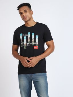 Lee - Mens Graphic Black Printed T-Shirt (Slim)