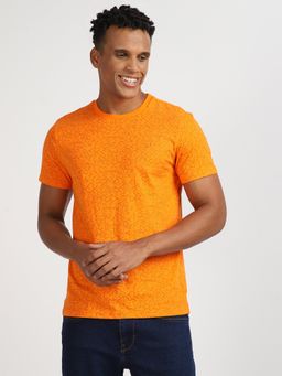 Lee - Mens Printed Orange T-Shirt (Slim)