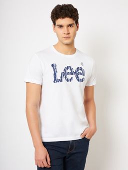 Lee - Mens Typography White Crew Neck T-Shirt (Slim)