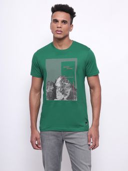 Lee - Mens Graphic Print Green T-Shirt (Slim)