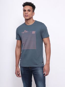 Lee - Mens Graphic Print Blue T-Shirt (Slim)