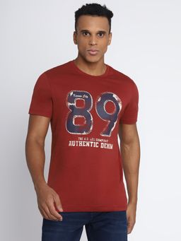 Lee - Mens Graphic Print Red T-Shirt (Slim)