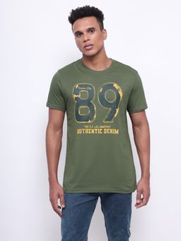 Lee - Mens Graphic Print Green T-Shirt (Slim)