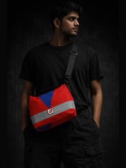 NO MORE - Red Strobe Top Handle Crossbody Bag