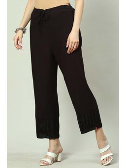 Biba - Women Black Embroidered Palazzo