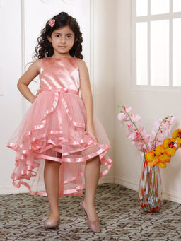 Toy Balloon Kids - Peach Girls Party Wear Dress