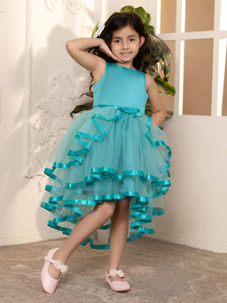 Toy Balloon Kids - Rama Green Girls Party Wear Dress