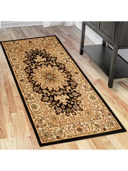 OBSESSIONS - Polypropylene Traditional Runner Black (2x5 Feet)
