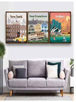 The Art House - Multicoloured Abstract Wall Painting Set of 3