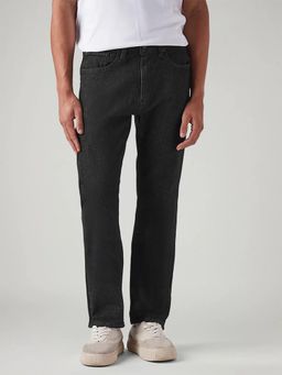 Levi's - Mens 505 Black Straight Fit Mid Rise Jeans