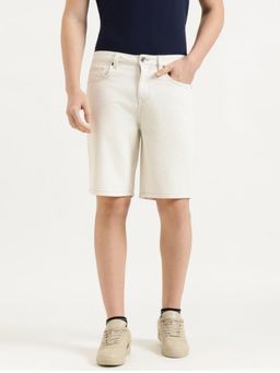 United Colors of Benetton - Cream Comfort Fit Solid Shorts