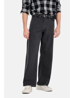 Snitch - Mens Grey Acid Wash Straight Casual Jeans